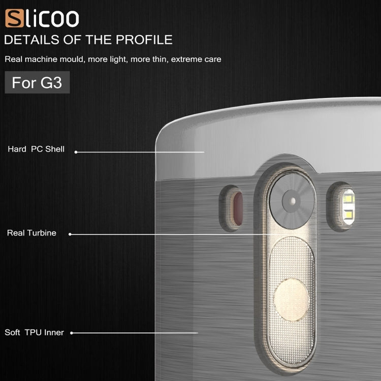 Slicoo Brushed Texture Electroplating TPU + PC Combination Case for LG G3 / D855