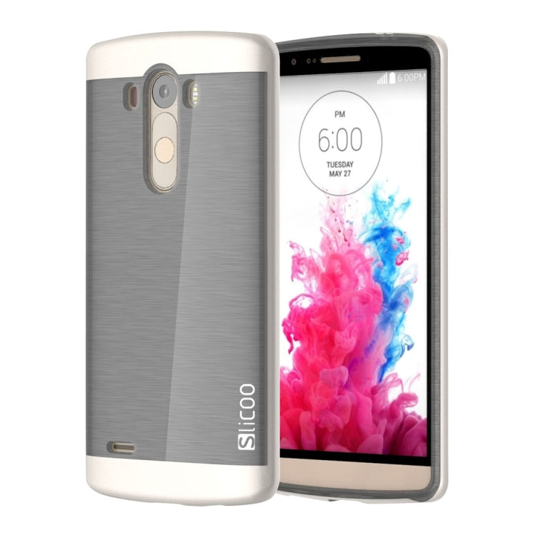 Slicoo Brushed Texture Electroplating TPU + PC Combination Case for LG G3 / D855