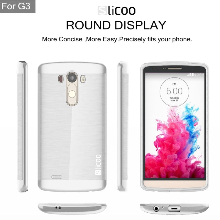 Slicoo Brushed Texture Electroplating TPU + PC Combination Case for LG G3 / D855