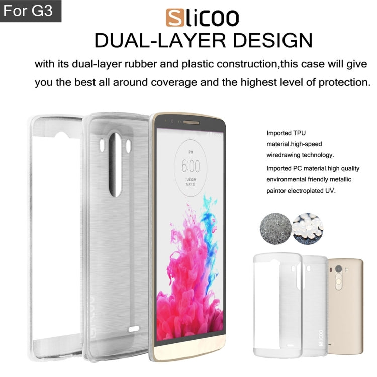 Slicoo Brushed Texture Electroplating TPU + PC Combination Case for LG G3 / D855