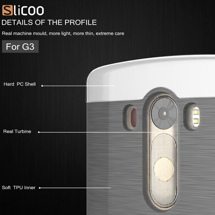 Slicoo Brushed Texture Electroplating TPU + PC Combination Case for LG G3 / D855