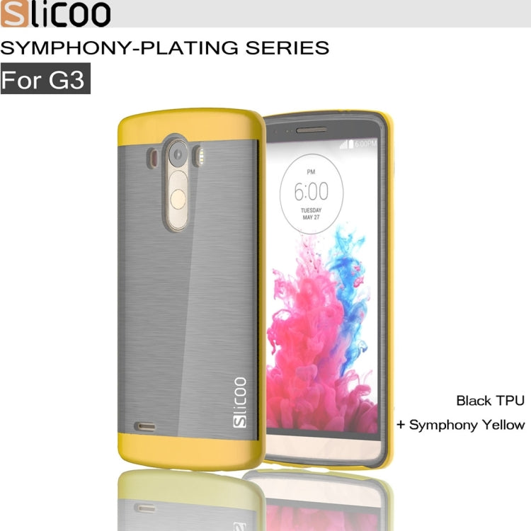 Slicoo Brushed Texture Electroplating TPU + PC Combination Case for LG G3 / D855