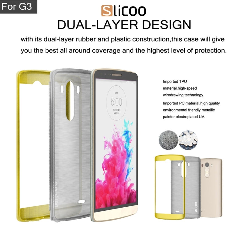 Slicoo Brushed Texture Electroplating TPU + PC Combination Case for LG G3 / D855