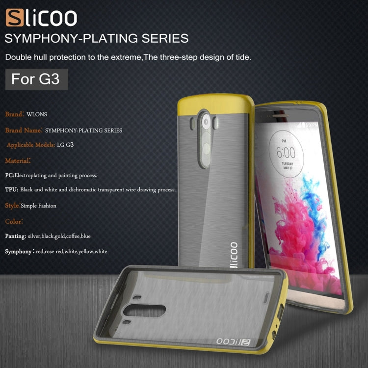 Slicoo Brushed Texture Electroplating TPU + PC Combination Case for LG G3 / D855