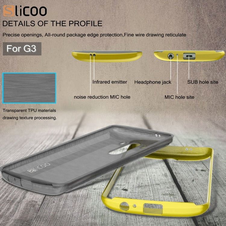 Slicoo Brushed Texture Electroplating TPU + PC Combination Case for LG G3 / D855