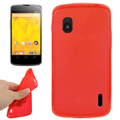 Pure Color Translucent TPU Case for LG Nexus 4 / E960 (Red)