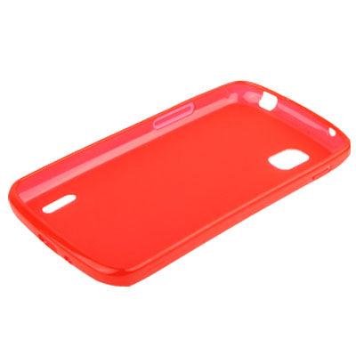 Pure Color Translucent TPU Case for LG Nexus 4 / E960 (Red)