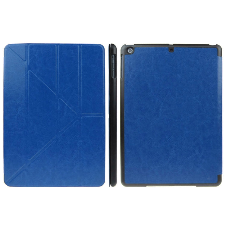 ENKAY ENK-3343 Multi-folding Crazy Horse Texture Leather Case with Sleep / Wake-up Function for iPad mini 1 / 2 / 3