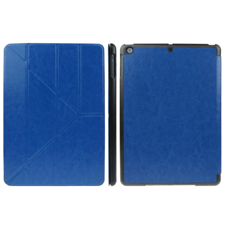 ENKAY ENK-3343 Multi-folding Crazy Horse Texture Leather Case with Sleep / Wake-up Function for iPad mini 1 / 2 / 3