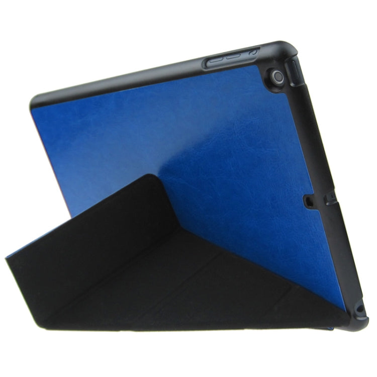 ENKAY ENK-3343 Multi-folding Crazy Horse Texture Leather Case with Sleep / Wake-up Function for iPad mini 1 / 2 / 3