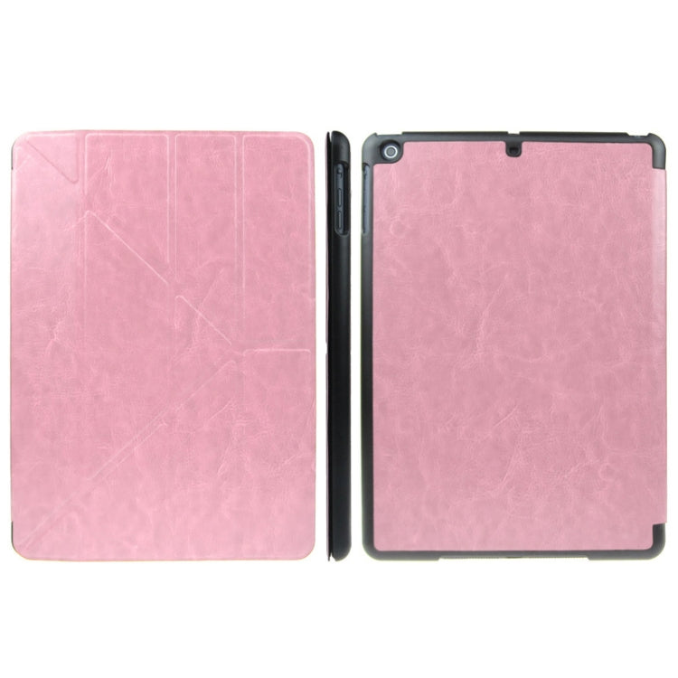 ENKAY ENK-3343 Multi-folding Crazy Horse Texture Leather Case with Sleep / Wake-up Function for iPad mini 1 / 2 / 3