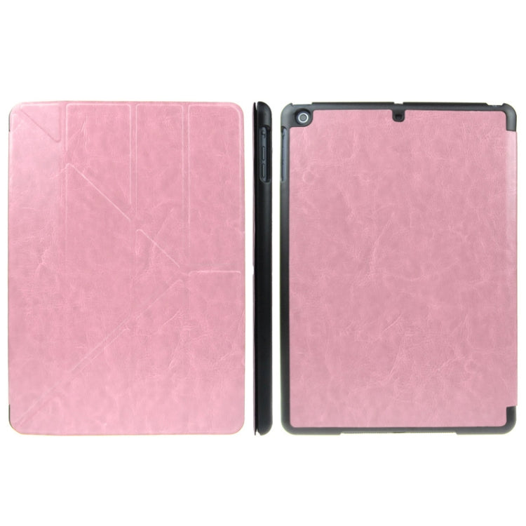 ENKAY ENK-3343 Multi-folding Crazy Horse Texture Leather Case with Sleep / Wake-up Function for iPad mini 1 / 2 / 3