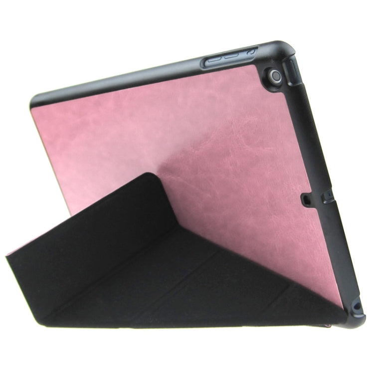 ENKAY ENK-3343 Multi-folding Crazy Horse Texture Leather Case with Sleep / Wake-up Function for iPad mini 1 / 2 / 3