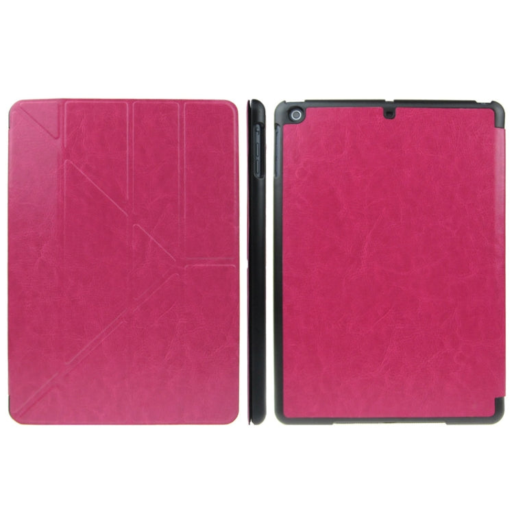 ENKAY ENK-3343 Multi-folding Crazy Horse Texture Leather Case with Sleep / Wake-up Function for iPad mini 1 / 2 / 3