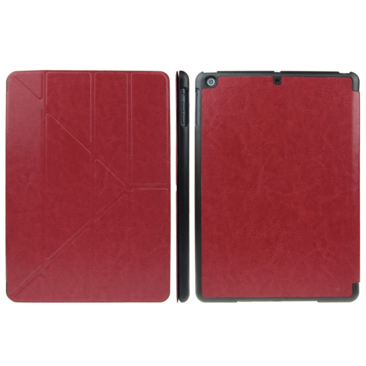 ENKAY ENK-3343 Multi-folding Crazy Horse Texture Leather Case with Sleep / Wake-up Function for iPad mini 1 / 2 / 3