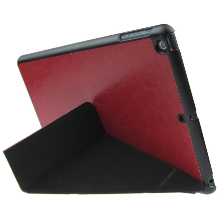 ENKAY ENK-3343 Multi-folding Crazy Horse Texture Leather Case with Sleep / Wake-up Function for iPad mini 1 / 2 / 3