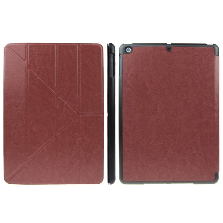 ENKAY ENK-3343 Multi-folding Crazy Horse Texture Leather Case with Sleep / Wake-up Function for iPad mini 1 / 2 / 3