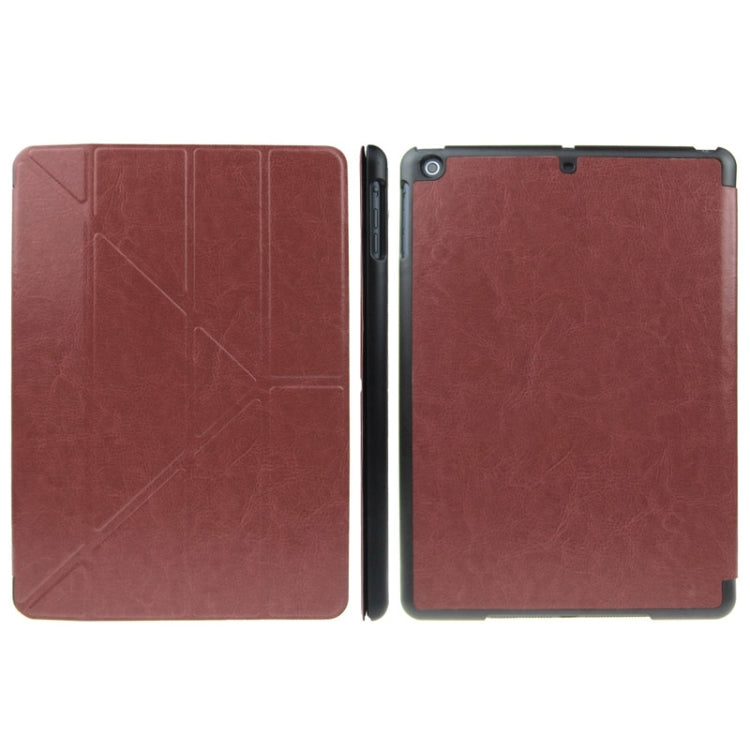ENKAY ENK-3343 Multi-folding Crazy Horse Texture Leather Case with Sleep / Wake-up Function for iPad mini 1 / 2 / 3
