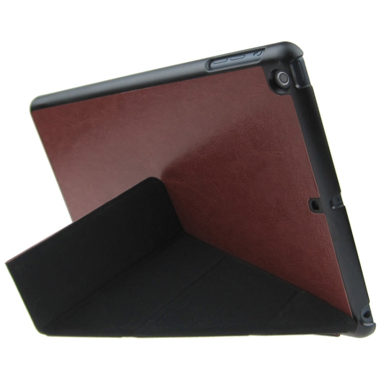 ENKAY ENK-3343 Multi-folding Crazy Horse Texture Leather Case with Sleep / Wake-up Function for iPad mini 1 / 2 / 3