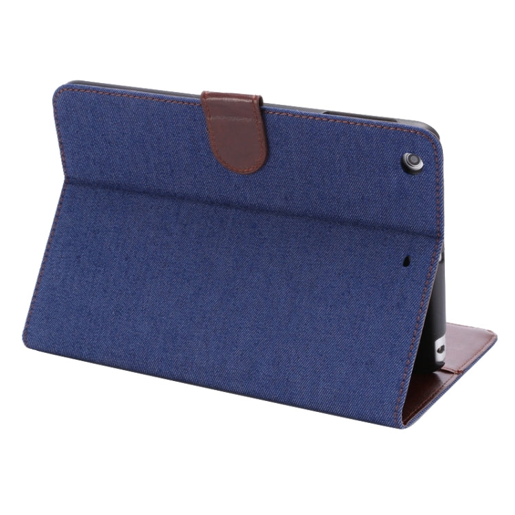Denim Texture Leather Case with Card Slots & Holder & Sleep Function for iPad mini 3 / mini 2 Retina(Black)