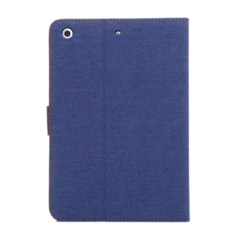 Denim Texture Leather Case with Card Slots & Holder & Sleep Function for iPad mini 3 / mini 2 Retina(Black)