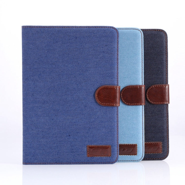 Denim Texture Leather Case with Card Slots & Holder & Sleep Function for iPad mini 3 / mini 2 Retina(Black)