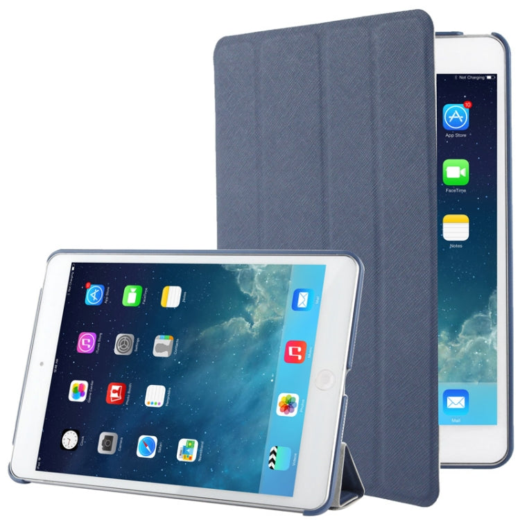 4-folding Cross Texture Leather Case with Sleep / Wake-up Function & Holder for iPad mini 1 / 2 / 3