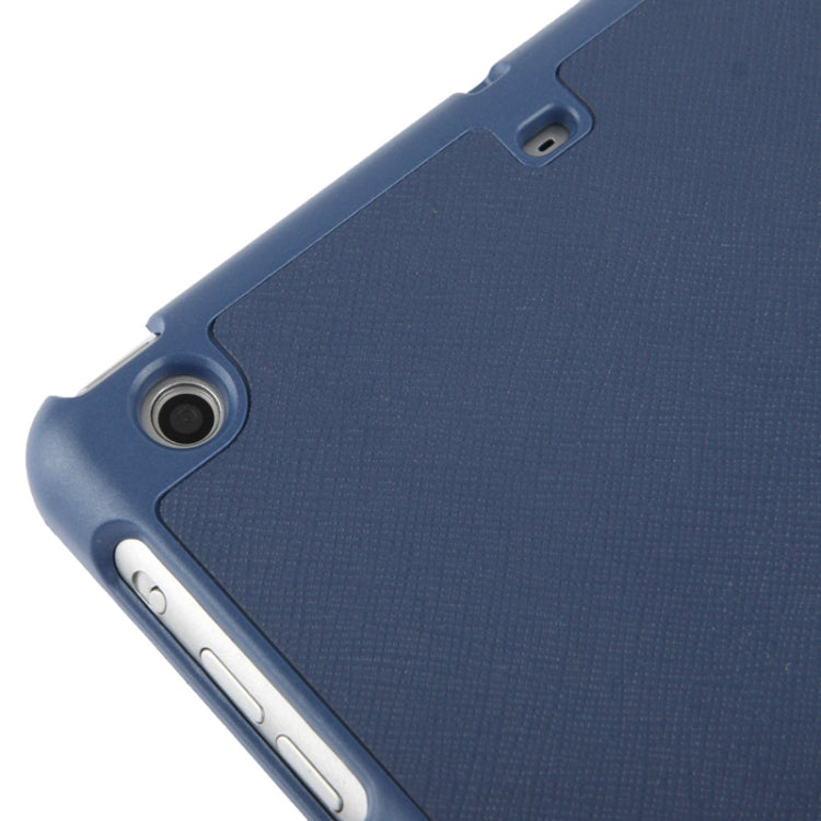 4-folding Cross Texture Leather Case with Sleep / Wake-up Function & Holder for iPad mini 1 / 2 / 3