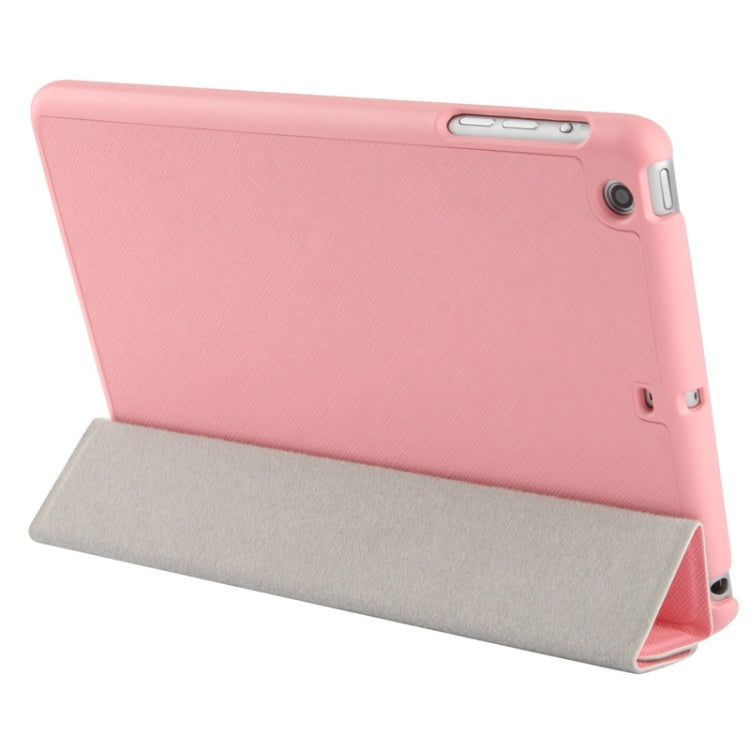 4-folding Cross Texture Leather Case with Sleep / Wake-up Function & Holder for iPad mini 1 / 2 / 3