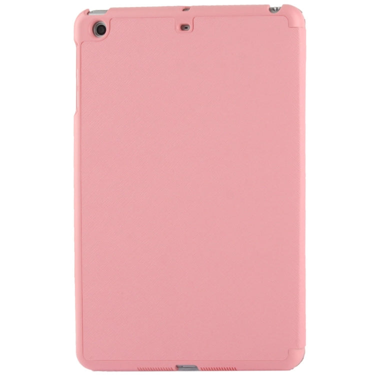 4-folding Cross Texture Leather Case with Sleep / Wake-up Function & Holder for iPad mini 1 / 2 / 3