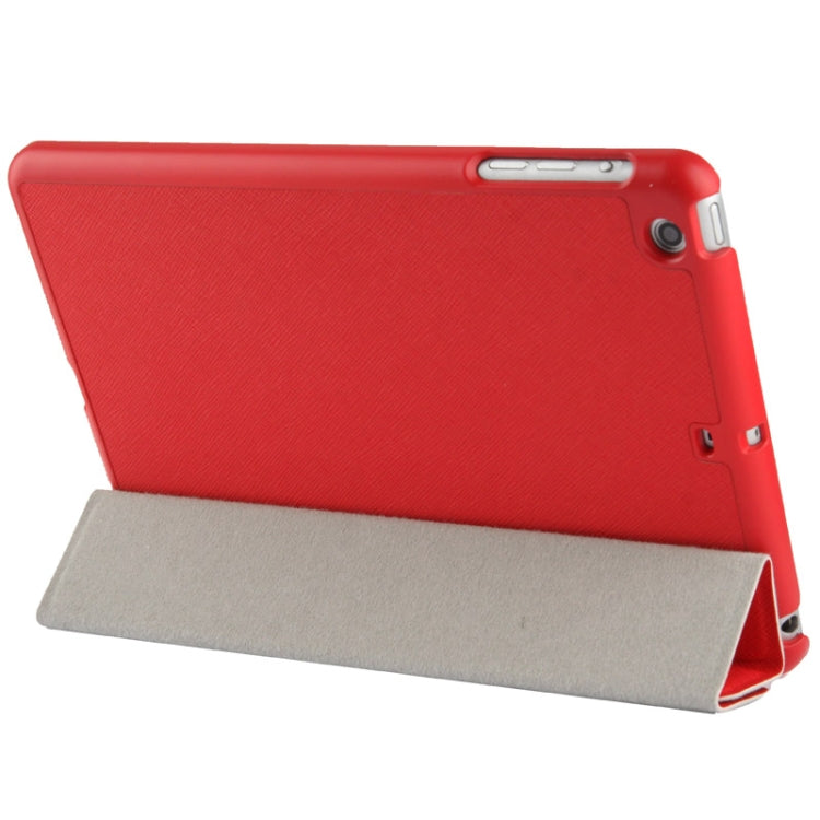 4-folding Cross Texture Leather Case with Sleep / Wake-up Function & Holder for iPad mini 1 / 2 / 3