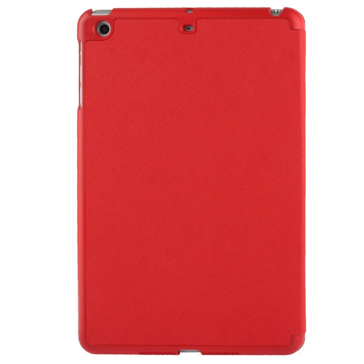 4-folding Cross Texture Leather Case with Sleep / Wake-up Function & Holder for iPad mini 1 / 2 / 3