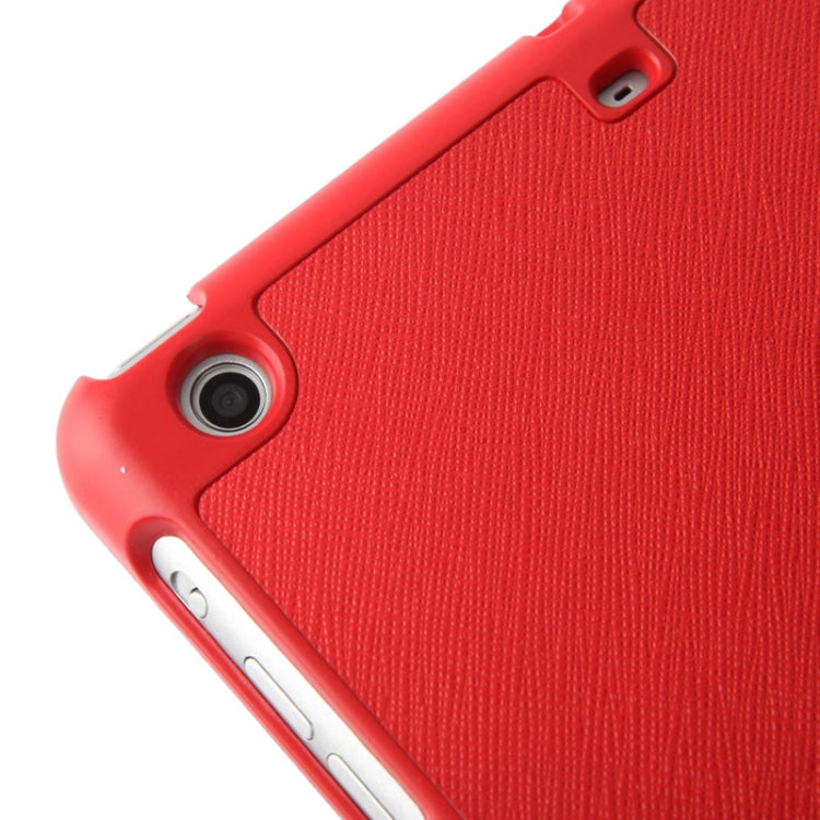 4-folding Cross Texture Leather Case with Sleep / Wake-up Function & Holder for iPad mini 1 / 2 / 3
