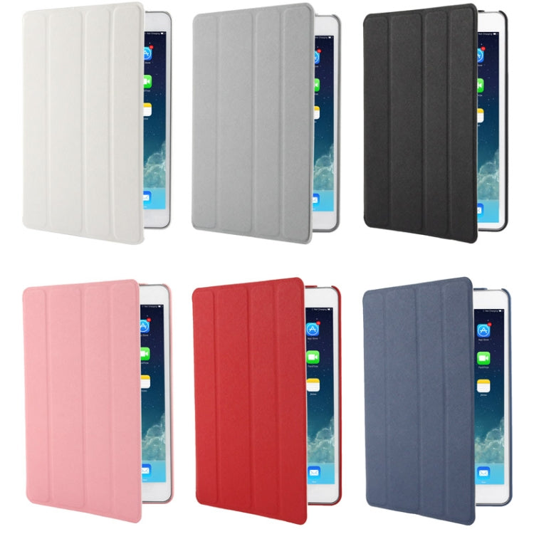 4-folding Cross Texture Leather Case with Sleep / Wake-up Function & Holder for iPad mini 1 / 2 / 3