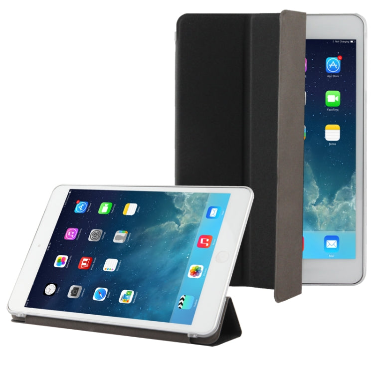 3-folding Matte Texture Leather Case with Holder & Sleep / Wake-up Function for iPad mini 1 / 2 / 3