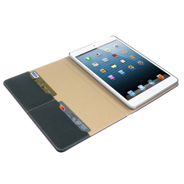 ENKAY Crazy Horse Texture Embossing Pattern Protective PU Leather Case with Sleep / Wake-up Function & Credit Card Slots for iPad mini 1 / 2 / 3