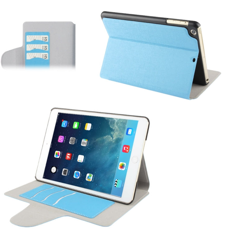 Linen Texture Magnetic Buckle Leather Case with Credit Card Slot & Holder for iPad mini 1 / 2 / 3