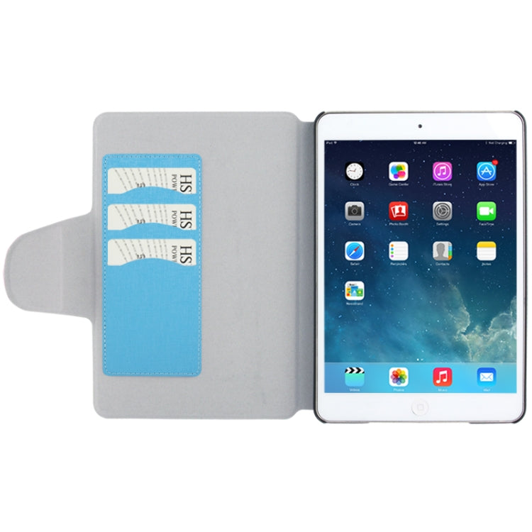 Linen Texture Magnetic Buckle Leather Case with Credit Card Slot & Holder for iPad mini 1 / 2 / 3