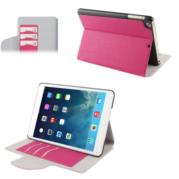 Linen Texture Magnetic Buckle Leather Case with Credit Card Slot & Holder for iPad mini 1 / 2 / 3