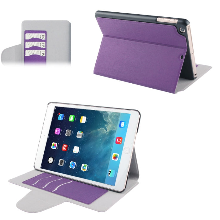 Linen Texture Magnetic Buckle Leather Case with Credit Card Slot & Holder for iPad mini 1 / 2 / 3