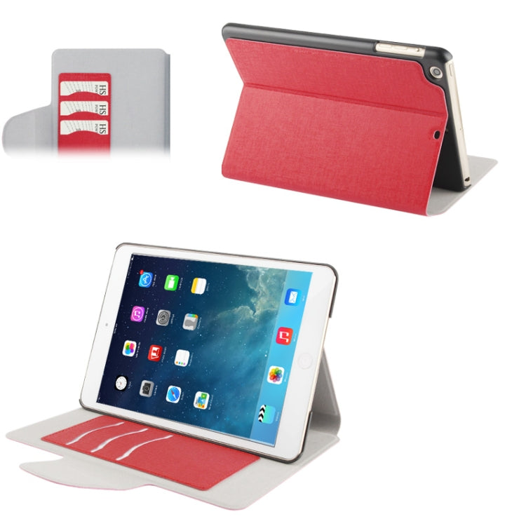 Linen Texture Magnetic Buckle Leather Case with Credit Card Slot & Holder for iPad mini 1 / 2 / 3