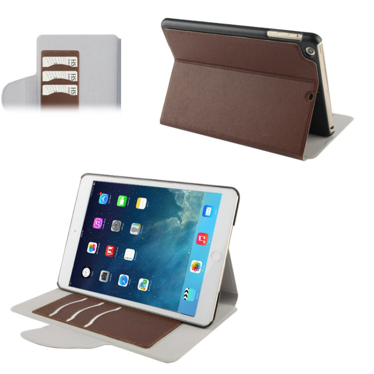 Linen Texture Magnetic Buckle Leather Case with Credit Card Slot & Holder for iPad mini 1 / 2 / 3