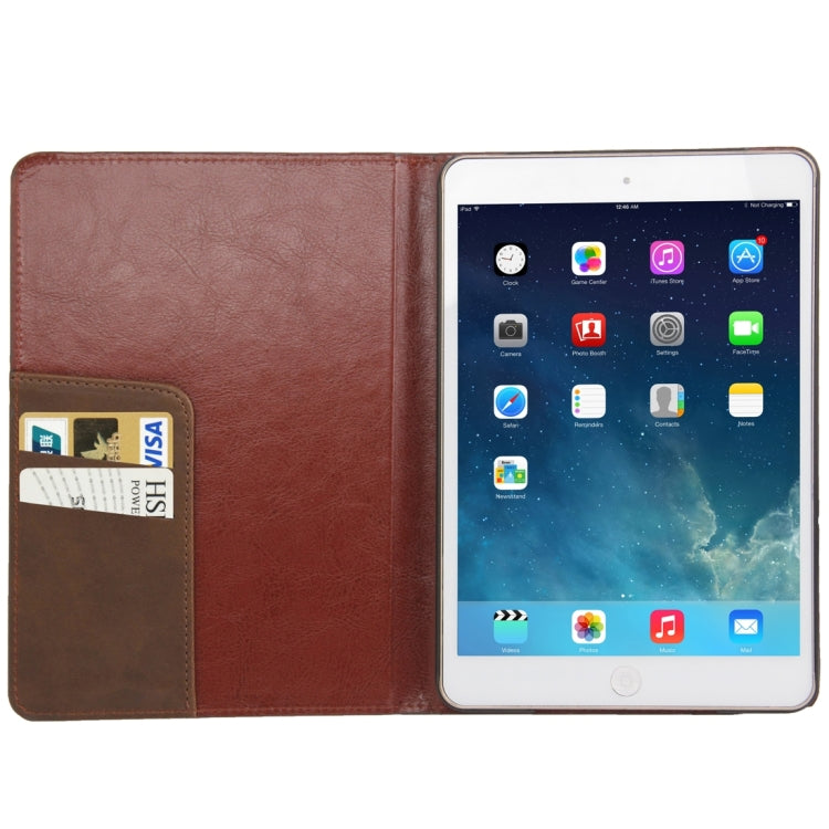 Crazy Horse Texture Leather Case with Card Slots & Holder & Wallet & Sleep Function for iPad mini 3 / mini 2 Retina(Coffee)