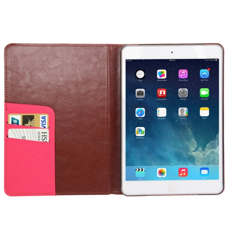 Linen Texture Leather Case with Credit Card Slot & Holder for iPad mini / mini 2 Retina