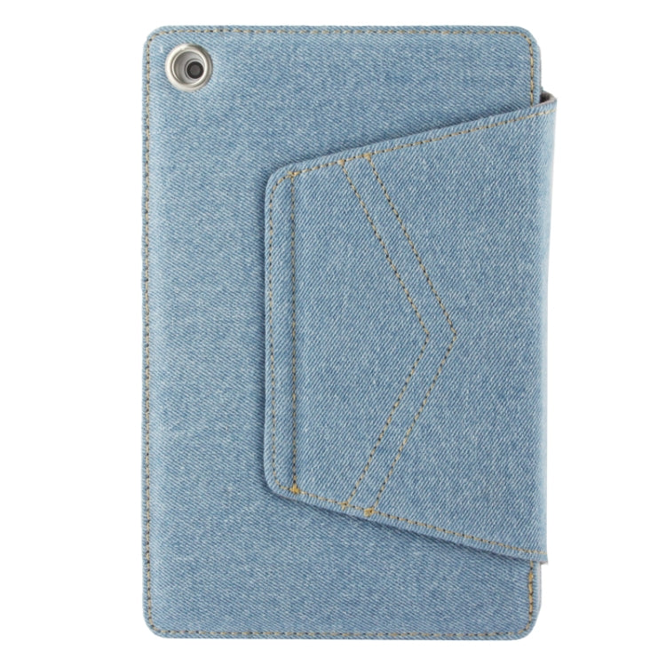 Denim Style Leather Case with 2-angle Holder & Credit Card Slots for iPad mini 1 / 2 / 3