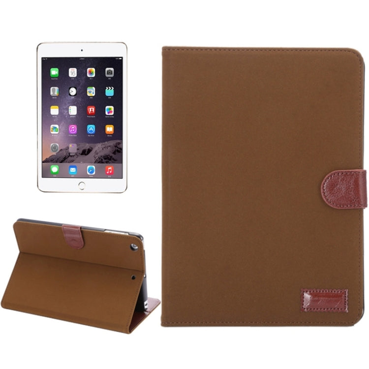 Canvas Texture Leather Case with Holder & Card Slots & Sleep Function for iPad Mini3 / Mini 2