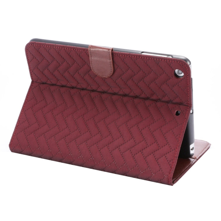 Plaid Texture Leather Case with Holder & Card Slots & Wallet & Sleep Function for iPad Mini3 / Mini 2
