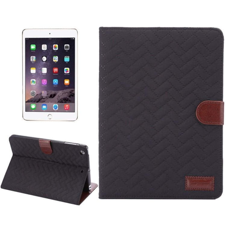 Plaid Texture Leather Case with Holder & Card Slots & Wallet & Sleep Function for iPad Mini3 / Mini 2