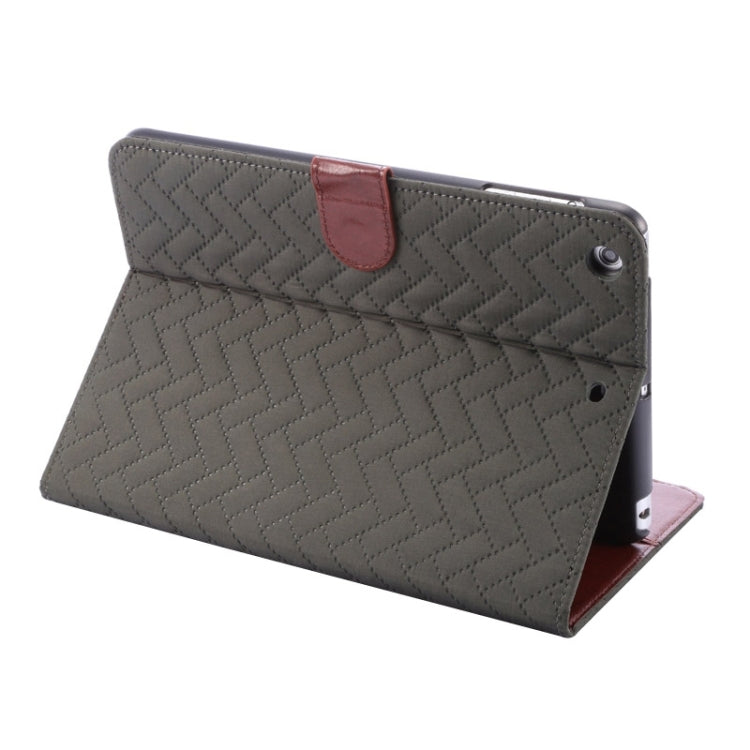 Plaid Texture Leather Case with Holder & Card Slots & Wallet & Sleep Function for iPad Mini3 / Mini 2
