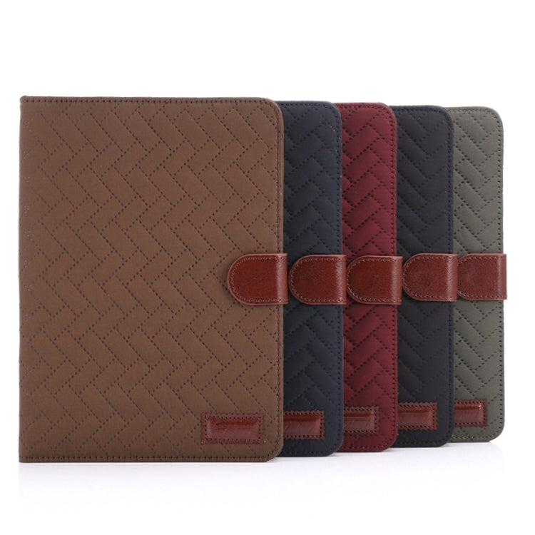 Plaid Texture Leather Case with Holder & Card Slots & Wallet & Sleep Function for iPad Mini3 / Mini 2
